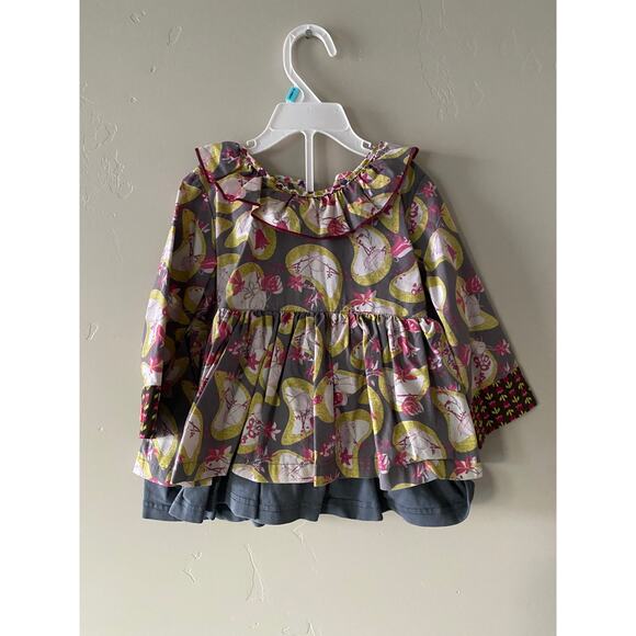 Matilda Jane Character Counts Floral Top Plus Ruffled Leggings- Size 2 - Picture 7 of 8